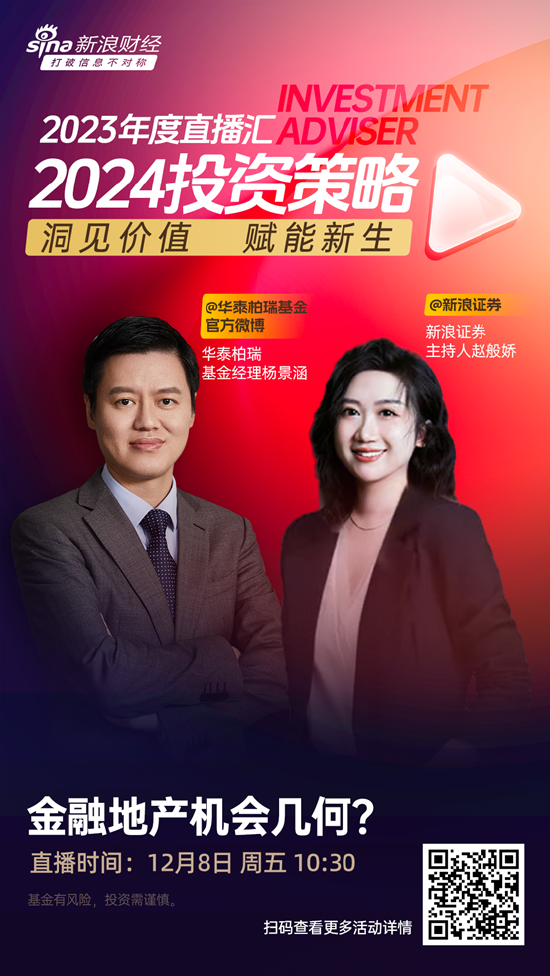 华泰柏瑞基金经理杨景涵：A股2024或迎来价值回归 建议关注以大金融板块为首的价值股